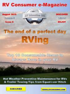 RV Consumer Magazine Cover August 2015
